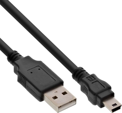 Attēls no Kabel USB InLine USB-A - miniUSB 0.3 m Czarny (33107J)