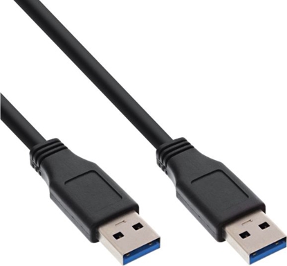 Attēls no Kabel USB InLine USB-A - USB-A 0.3 m Czarny (35203)