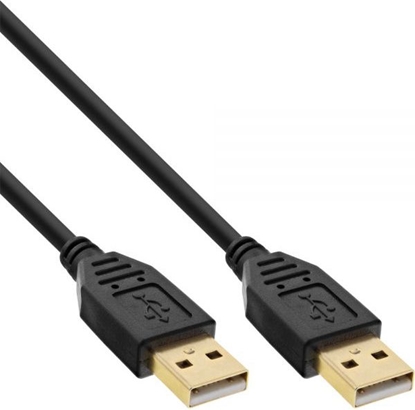 Attēls no Kabel USB InLine USB-A - USB-A 1 m Czarny (34310S)