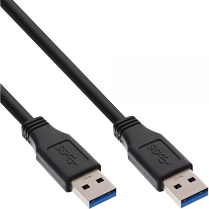 Attēls no Kabel USB InLine USB-A - USB-A 1 m Czarny (35210)