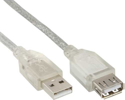 Attēls no Kabel USB InLine USB-A - USB-A 3 m Biały (34603)