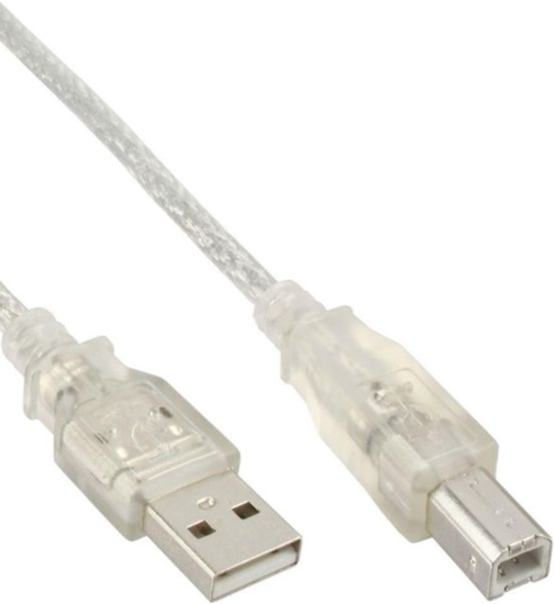 Изображение Kabel USB InLine USB-A - USB-B 10 m Przezroczysty (34550H)
