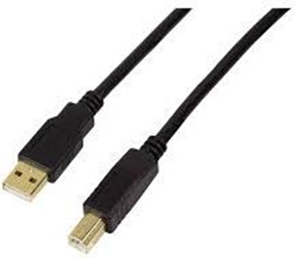 Attēls no Kabel USB LogiLink USB-A - USB-B 20 m Czarny (UA0266)