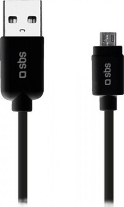 Attēls no Kabel USB SBS Mobile USB-A - microUSB 1 m Czarny (LTHL200)