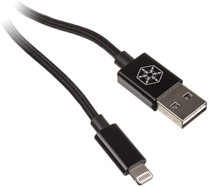 Attēls no Kabel USB SilverStone USB-A - Lightning 1 m Czarny (SST-CPU03J-1000)