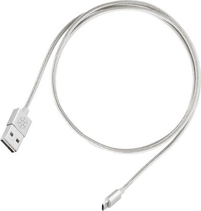 Attēls no Kabel USB SilverStone USB-A - microUSB 1 m Srebrny (52009)