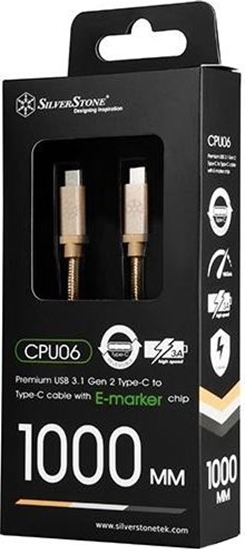 Picture of Kabel USB SilverStone USB-C - USB-C 1 m Zoty (SST-CPU06G-1000)