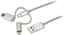 Picture of Kabel USB StarTech USB-A - USB-C + microUSB + Lightning 1 m Srebrny (LTCUB1MGR)