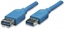 Attēls no Kabel USB Techly USB-A - USB-A 3 m Niebieski (ICOC-U3-AA-30-EX)