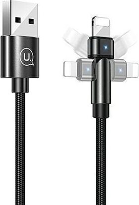 Изображение Kabel USB Usams USB-A - Lightning 1 m Czarny (SJ476USB01)
