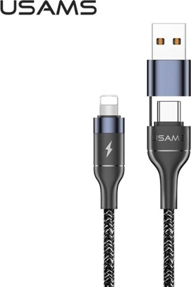 Attēls no Kabel USB Usams USB-A - Lightning 1.2 m Czarny (63779-uniw)