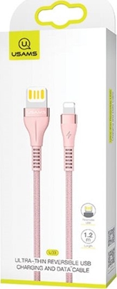 Attēls no Kabel USB Usams USB-A - Lightning 1.2 m Różowy (63782-uniw)