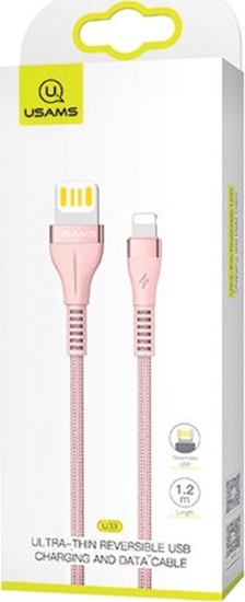 Изображение Kabel USB Usams USB-A - Lightning 1.2 m Róowy (63782-uniw)