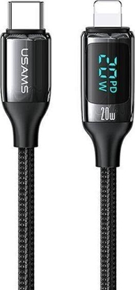 Изображение Kabel USB Usams USB-C - Lightning 1.2 m Czarny (6958444975436)