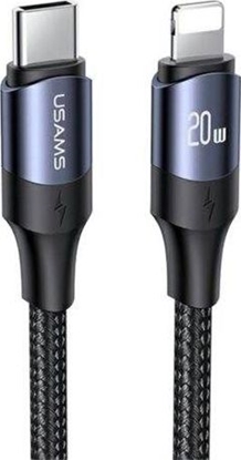 Изображение Kabel USB Usams USB-C - Lightning 2 m Czarny (6958444973319)