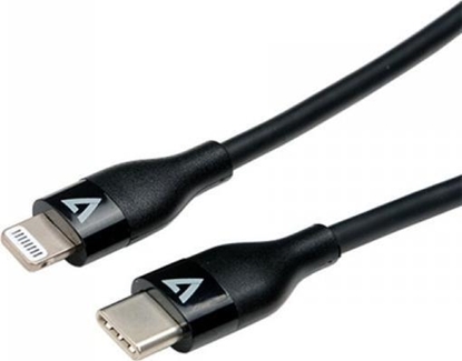 Attēls no Kabel USB V7 USB-C - Lightning 1 m Czarny (JAB-7209192)