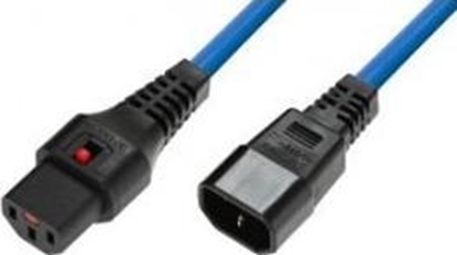 Attēls no Kabel zasilający IEC-LOCK Kabel przedłużający zasilający z blokadą IEC LOCK 3x1mm2 C14/C13 prosty M/Ż 1m niebieski