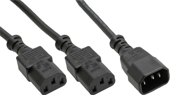 Picture of Kabel zasilający InLine InLine Power Kabel zasilający koniczynka Typ F 1x IEC-C14 do 2x IEC-C13 5m