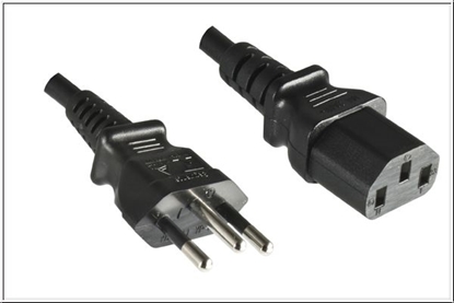 Изображение Kabel zasilajcy MicroConnect C13 - Brazil, 1.8m, czarny (PE010418BRAZIL)
