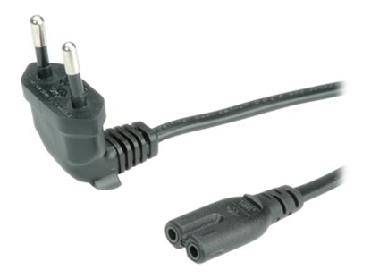 Attēls no ROLINE Euro Power Cable, 2-pin, angled, black, 1.8 m