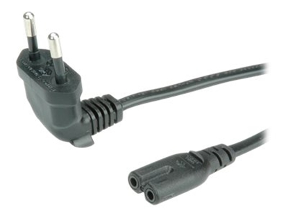 Attēls no Roline Euro Power Cable, 2-pin, angled, black, 1.8 m