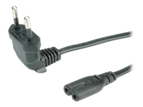 Picture of Roline Euro Power Cable, 2-pin, angled, black, 1.8 m