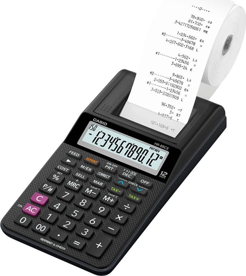 Изображение Kalkulator Casio 3722 HR-8RCE BK BOX Z ZASILACZEM