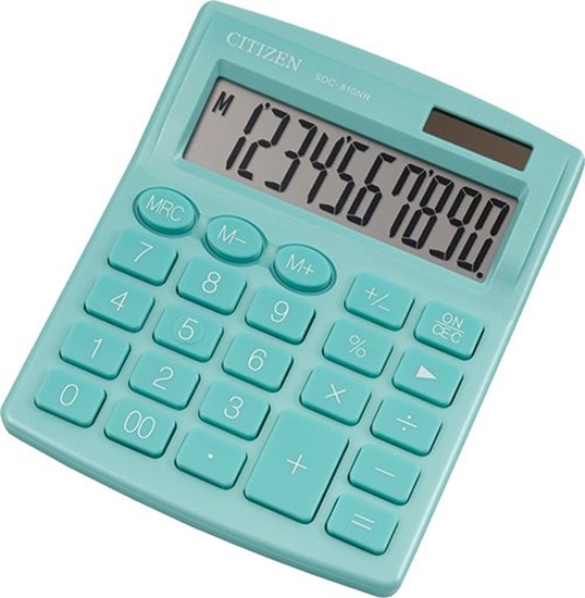 Picture of Kalkulator Citizen Citizen kalkulator SDC810NRGNE, turkusowa, biurkowy, 10 miejsc, podwójne zasilanie