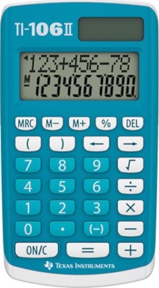 Изображение Kalkulator Texas Instruments kalkulator 106 II 8,9 x 18 x 2 cm niebieski/biały