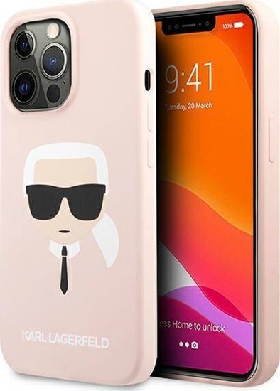 Picture of Karl Lagerfeld Etui Karl Lagerfeld KLHCP13LSLKHLP Apple iPhone 13 Pro jasnoróowy/light pink hardcase Silicone Karl`s Head