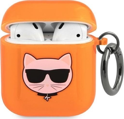 Изображение Karl Lagerfeld Etui ochronne KLA2UCHFO Choupette do AirPods 1/2 pomaraczowe