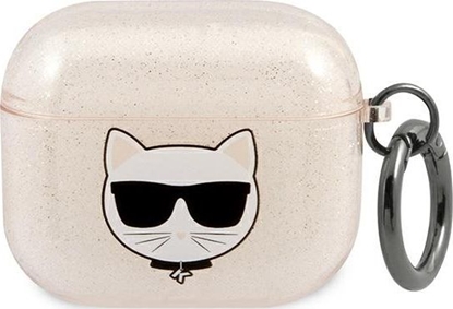 Изображение Karl Lagerfeld Etui ochronne KLA3UCHGD Glitter Choupette do AirPods 3 beowe