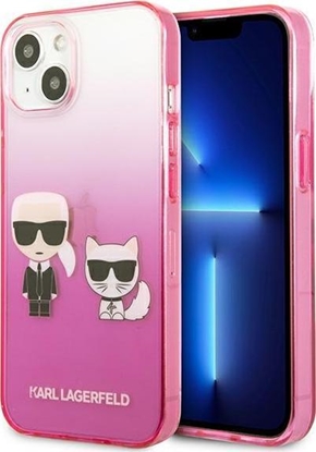 Attēls no Karl Lagerfeld Karl Lagerfeld KLHCP13STGKCP iPhone 13 mini 5,4" hardcase róowy/pink Gradient Ikonik Karl & Choupette