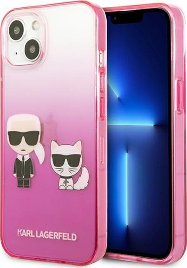 Picture of Karl Lagerfeld Karl Lagerfeld KLHCP13STGKCP iPhone 13 mini 5,4" hardcase róowy/pink Gradient Ikonik Karl & Choupette
