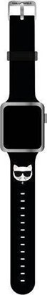 Picture of Karl Lagerfeld Pasek KLAWLSLCK Apple Watch 42/44/45mm czarny/black strap Silicone Choupette Heads