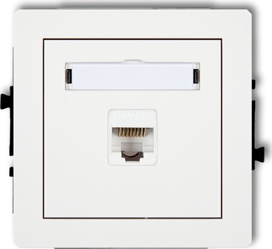 Изображение Karlik DECO Gniazda komputerowe pojedyncze 1xRJ45, kat. 5e, ekranowane, 8-stykowy biały DGK-1e