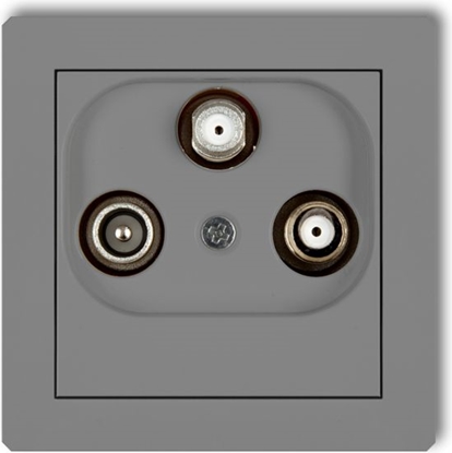 Picture of Karlik Gniazdo antenowe Deco 2 wyjcia SAT + TV szary mat (27DGSN)