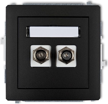 Picture of Karlik Gniazdo antenowe Deco podwójne typu F czarny mat (12DGF-2)