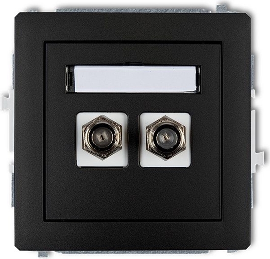 Picture of Karlik Gniazdo antenowe Deco podwójne typu F czarny mat (12DGF-2)