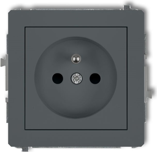 Picture of Karlik Gniazdo pojedyncze Deco z/u 2P+Z grafitowy mat (28DGP-1z)