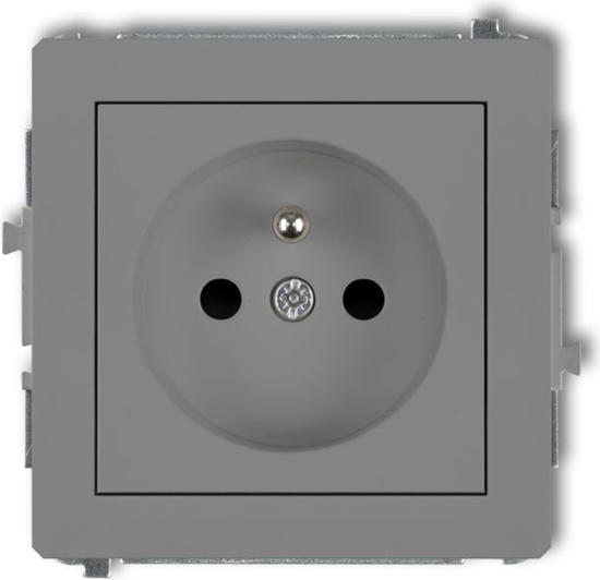 Picture of Karlik Gniazdo pojedyncze Deco z/u 2P+Z szary mat (27DGP-1z)