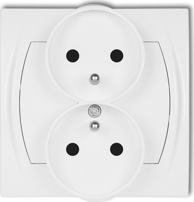 Picture of Karlik LOGO Gniazdo podwójne z/u z przesonami biay LGPR-2zp