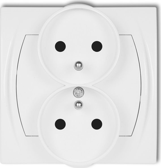 Picture of Karlik LOGO Gniazdo podwójne z/u z przesonami biay LGPR-2zp