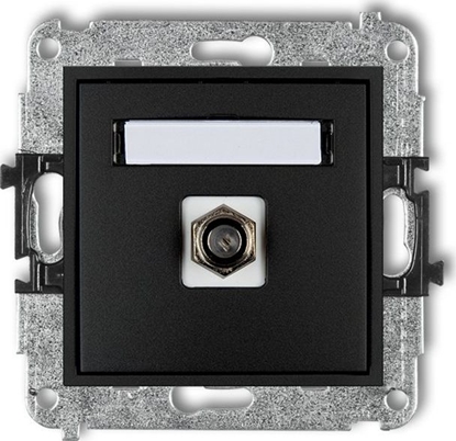 Picture of Karlik MINI Gniazdo antenowe pojedyncze typu F (SAT) niklowany czarny mat 12MGF-1