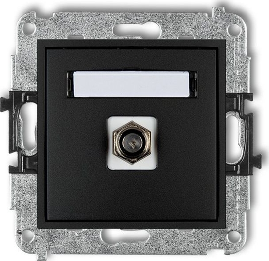 Picture of Karlik MINI Gniazdo antenowe pojedyncze typu F (SAT) niklowany czarny mat 12MGF-1