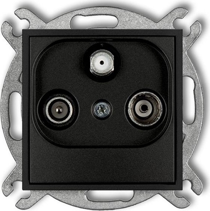 Picture of Karlik MINI Gniazdo antenowe RTV-SAT kocowe 1,5dB czarny mat 12MGS