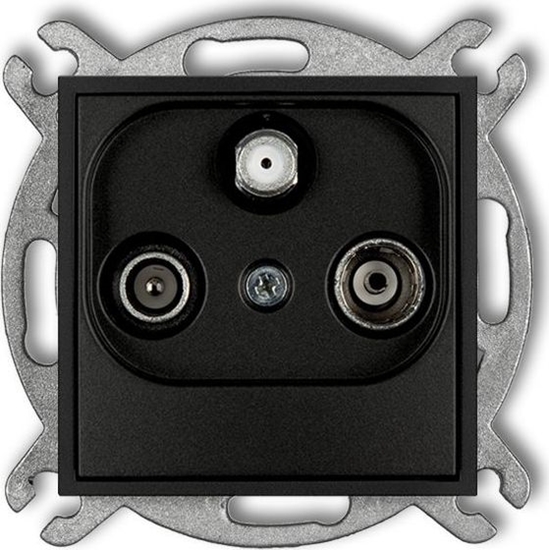 Picture of Karlik MINI Gniazdo antenowe RTV-SAT kocowe 1,5dB czarny mat 12MGS