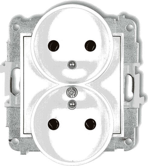 Picture of Karlik MINI Gniazdo podwójne z/u biae MGPR-2z