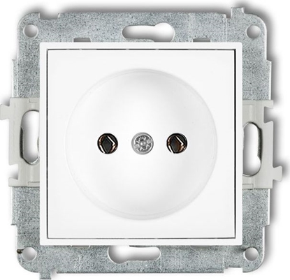 Picture of Karlik MINI Gniazdo pojedyncze b/u z przesonami biae MGP-1p