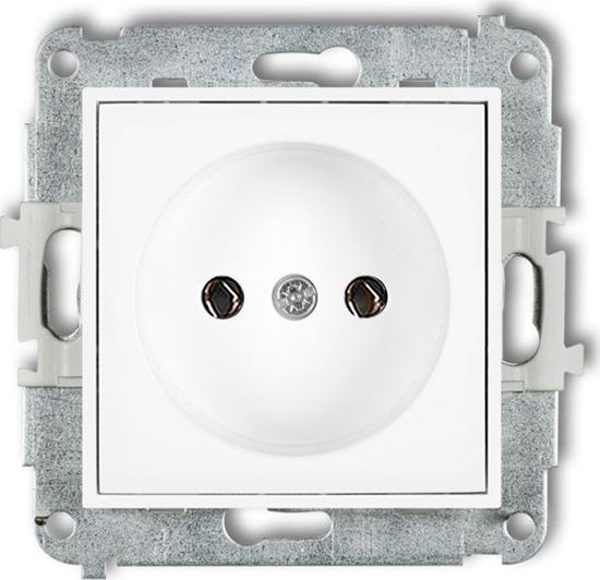 Picture of Karlik MINI Gniazdo pojedyncze b/u z przesonami biae MGP-1p